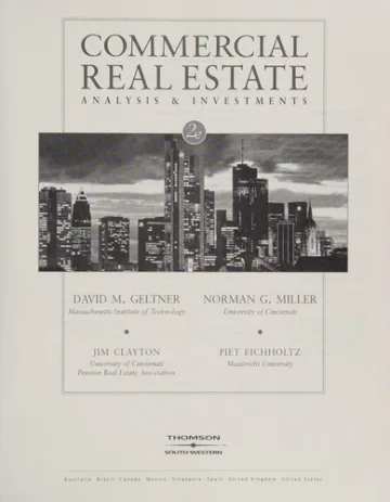 Commercial Real Estate Analysis and Investments