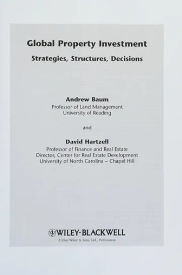 Global Property Investment: Strategies, Structures, Decisions